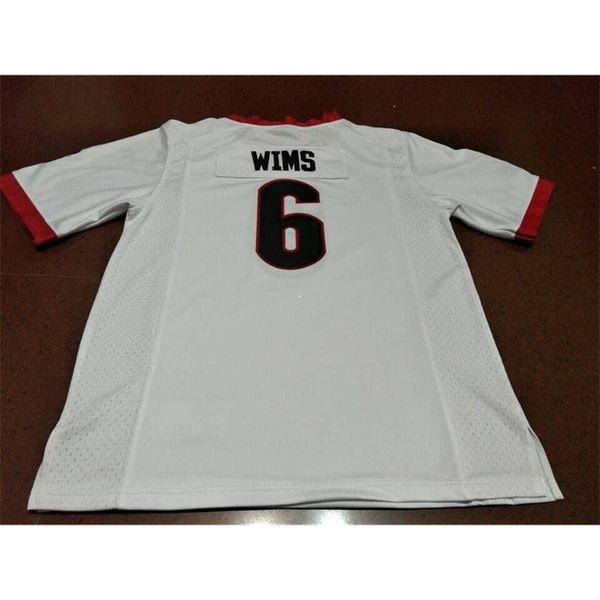 

3421 #6 javon wims georgia bulldogs size s-4xl red black white college jersey or custom any name or number jersey