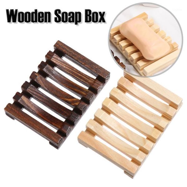 

natural bamboo wooden soap dish tray storage holder soap shelf dishes box bath shower bathroom rack tray case1