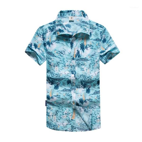 

pink hawaiian beach short sleeve shirt men 2020 summer fashion palm tree print tropical aloha shirts mens party holiday chemise1, White;black