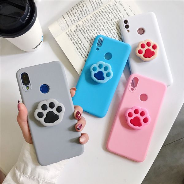 

cat dog paw print soft tpu case for huawei honor 6x 7a 7s 8 8a 8x 8c 8s 9 lite 9x pro 10i 20i view 10 20 v20 holder stand cover