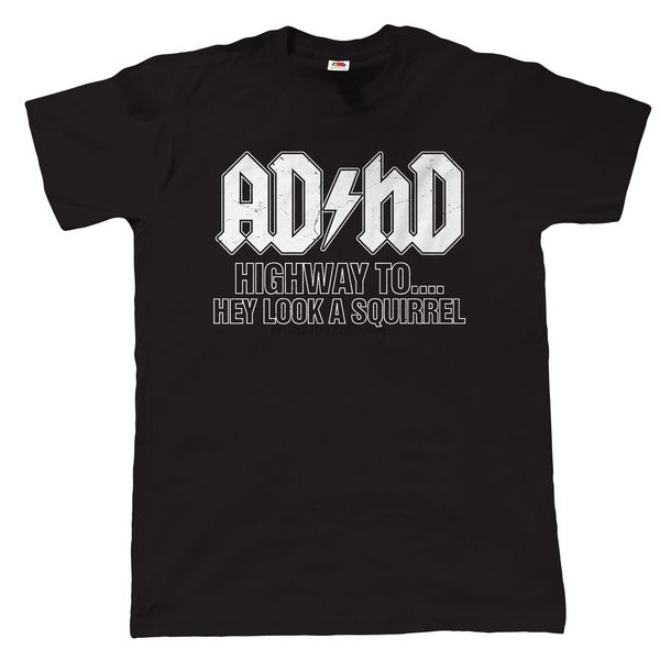 

adhd hey look a squirrel funny gift dad teenager brand 2017 male short sleeve fashion style sport hooded sweatshirt hoodie t shirt