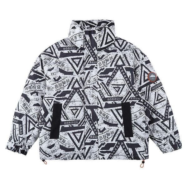 

2021 new mode print white duck down light heat jacket 2n7j, Black