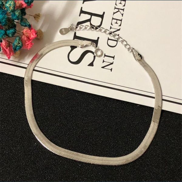 

pofunuo 925 sterling silver color snake chain bracelets diy charm jewelry not fade original bracelets & bangles for women men1, Golden;silver