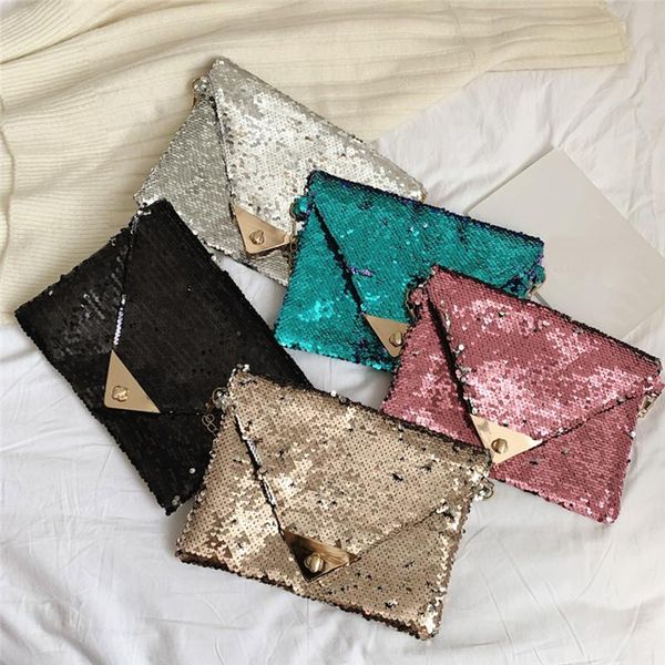 

sequin women bag hasp luxury handbags women bags designer solid color hasp clutch bag phone shoulder messenger tote