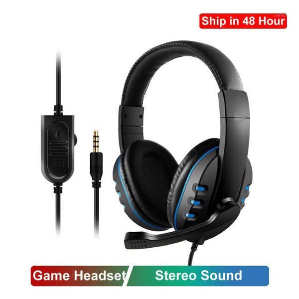 

3.5mm wired headphones gaming/gamer headset game earphones with microphone volume control for ps4 play station 4 x box one pc1