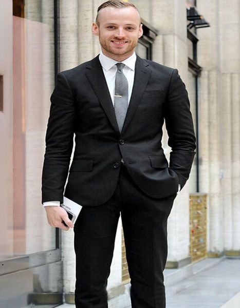 

2020 casual style black notch lapel two buttons groom suit slim fit suits for men evening clothing 2psc(jacket+pants+tie)1, White;black