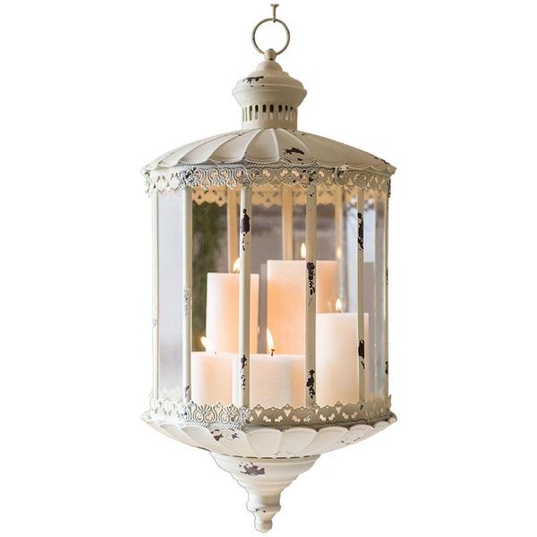

antique french metal glass decorative handmade hanging lantern