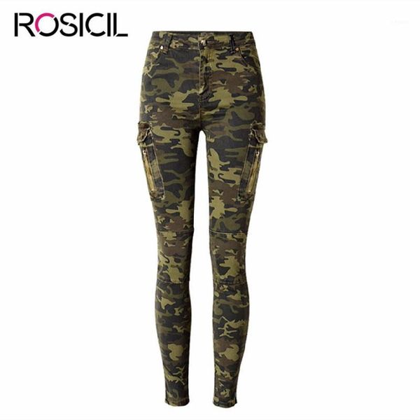 

2017 fashion camouflage print woman jeans female mid waist jeans stretchy denim pencil pants female1, Blue