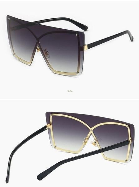 

oversized square sunglasses sun luxury fashion lens03 gradient alloy women ladies vintage frame eyewear glass colorful clear wgpxk, White;black