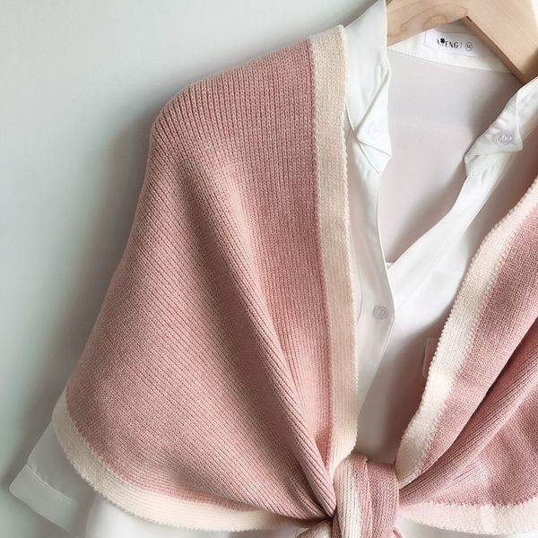 

vipnew pure color wool shawl with thick scarf for women's warm neck in autumn and winter, Blue;gray