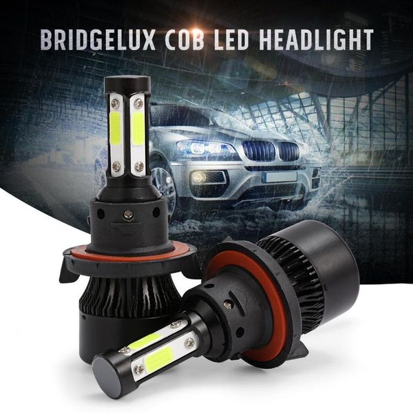 

ironwalls 2pcs 26w автомобилей h4 h7 h11 h13 led фара лампы 5000lm 6500k auto фара 4-х сторон cob светодиодные противотуманные фары 9004 900