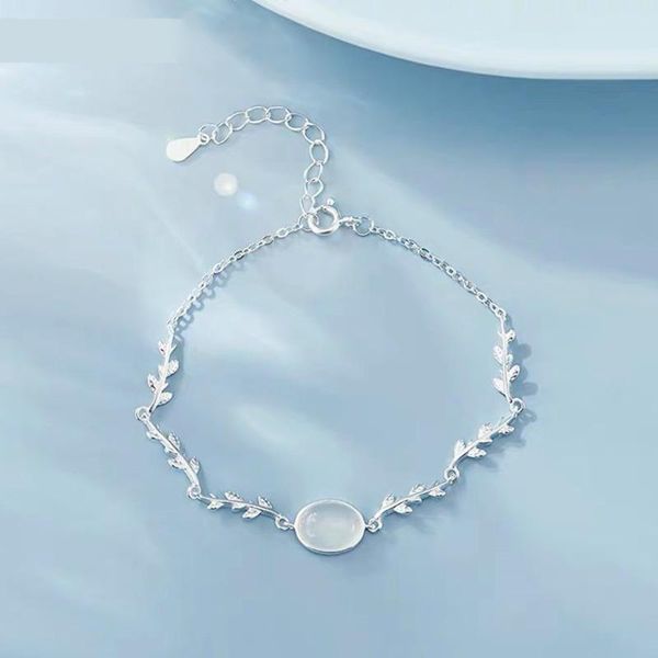 Мода натуральный лунный камень подвески браслет для женщин девушки 2020 лаконичный серебристый лунный камень браслет мода ювелирные изделия