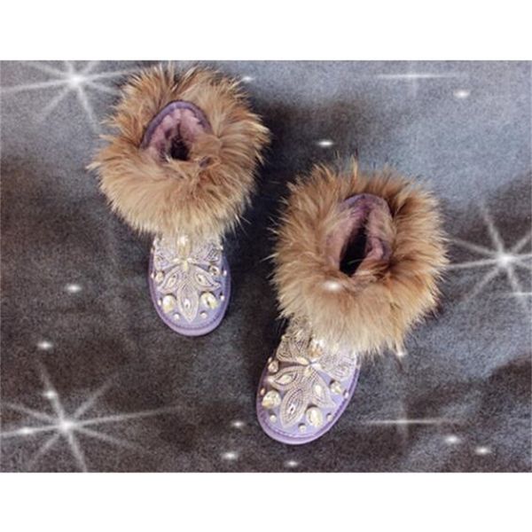 

2020 and 2015 winter new handcrafted luxury design strass cotton leather shoes increased snow boots 4m1e, Black