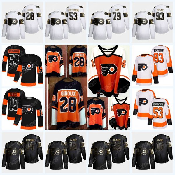 

claude giroux 2020-21 philadelphia flyers jersey carter hart morgan frost shayne gostisbehere oskar lindblom derrick pouliot hockey jerseys, Black;red