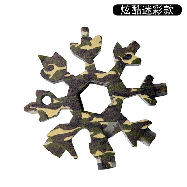 

internal and external hexagonal snowflake wrench 18 in one multifunctional screwdriver multi purpose hardware key chain accessories a001, Silver