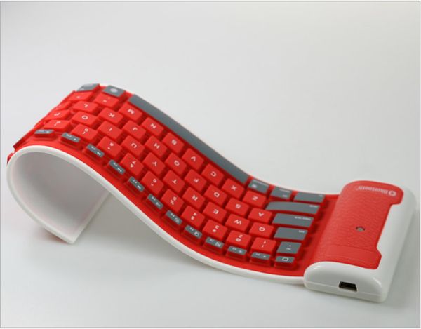 

wholesale cylinder silicone bluetooth keyboard thin and portable wireless keyboard waterproof dustproof tablet external keyboard spot