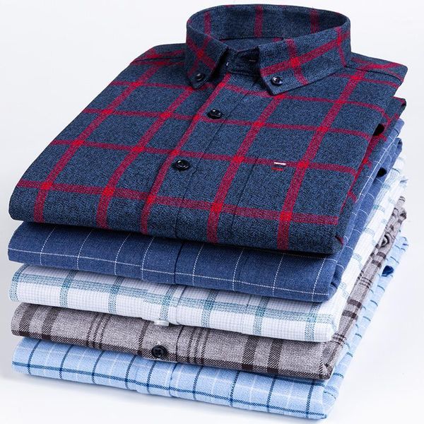 

spring and autumn men's casual cotton long-sleeved shirt loose comfortable striped plaid shirt,buckle collar youth shirt1, White;black