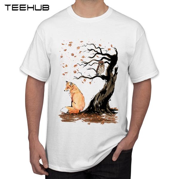 

teehub моды winds осени печать мужчины футболка hot design fox футболка с коротким рукавом повседневная мужчины прохладный tee спорта с капю