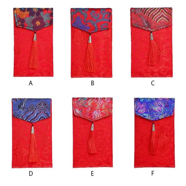 

silk red envelope bag new year's red envelope satin wedding embroidered packet