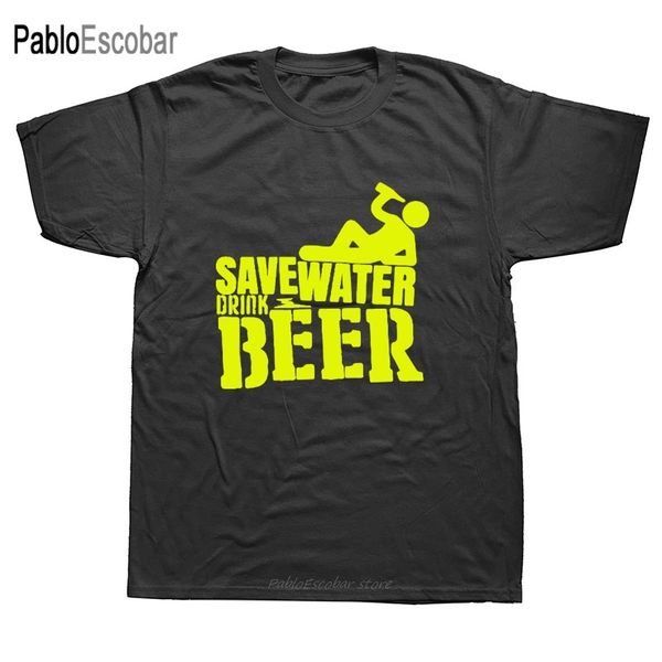 

save water drink beer men's new arrival male summer casual funny print men camisetas hoodie designers t shirts sweatshirt