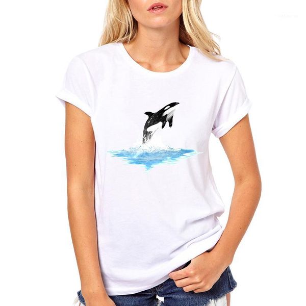 

orca whale can printing women tshirt casual funny t shirt for lady tee hipster drop ship1, White
