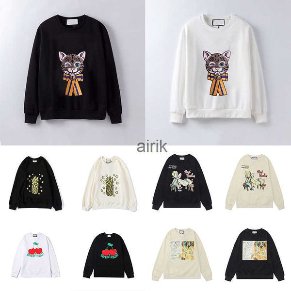 

21ss womens mens hoodies cotton fashion cat animal autumn and winter men's long sleeve hooded pullover woman clothes sweatshirt tracksu, Black