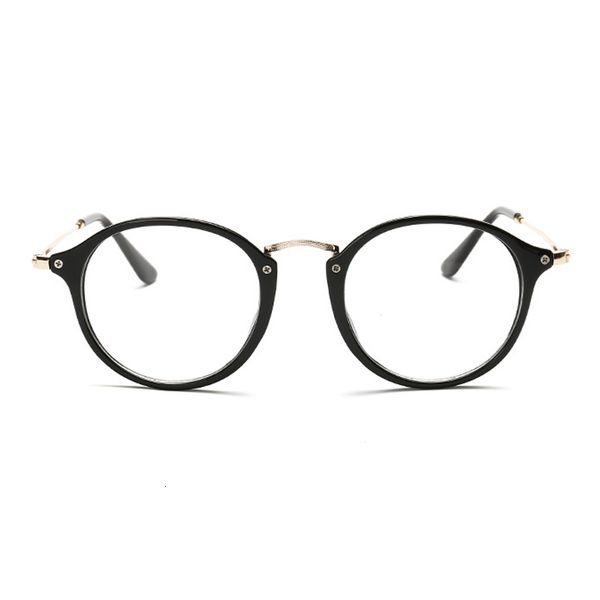 

neweyeglasses women transparent round clear spectacle myopia glasses men frame nerd optical frames black2021