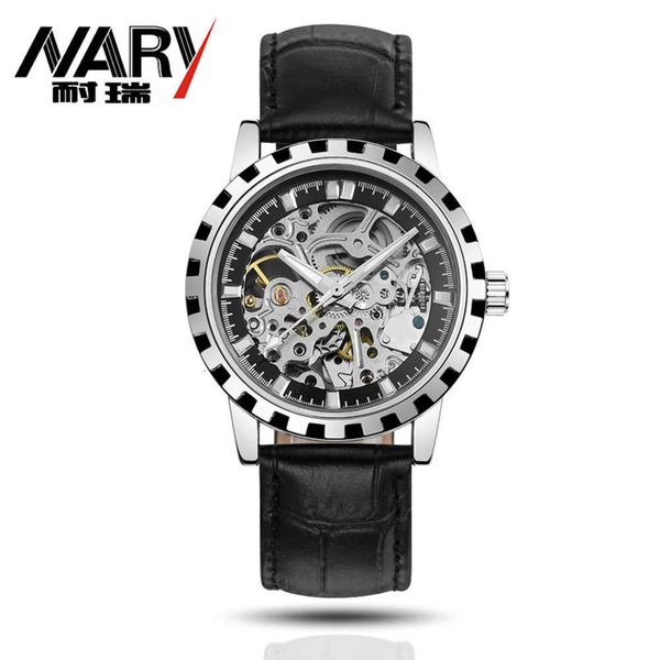 

nary / nari fashion automatic mechanical men's waterproof hollow belt luminous