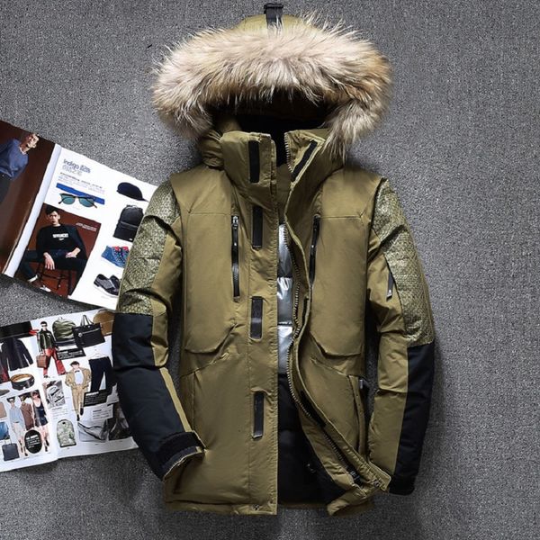 

2021 Kolmakov Hooded Hot High-quality Men Men's Winter Down 6WV5, Black