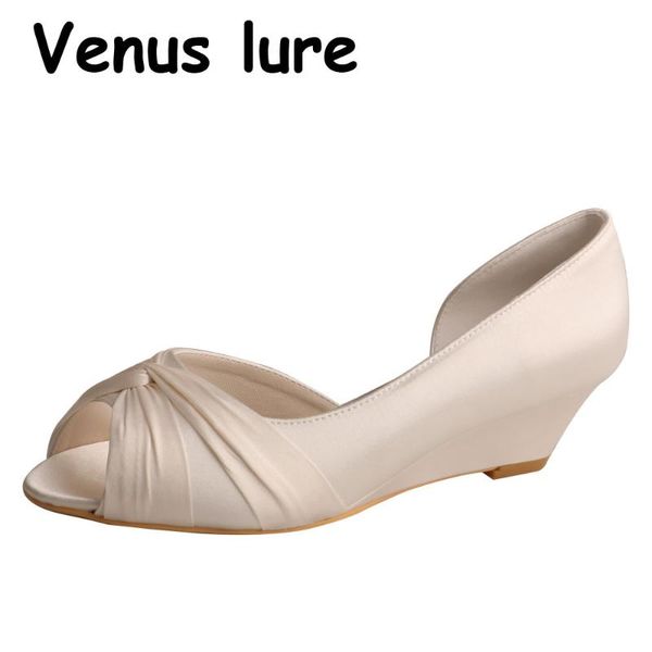 

dress shoes 23 colors wedge wedding for bride size  mid open toes, Black