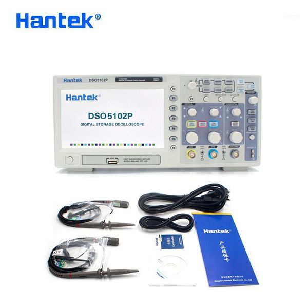 

hantek dso5102p digital storage oscilloscope portable usb osciloscopio handheld oscilloscopes 2 channels 100mhz 1gsa/s 40k1
