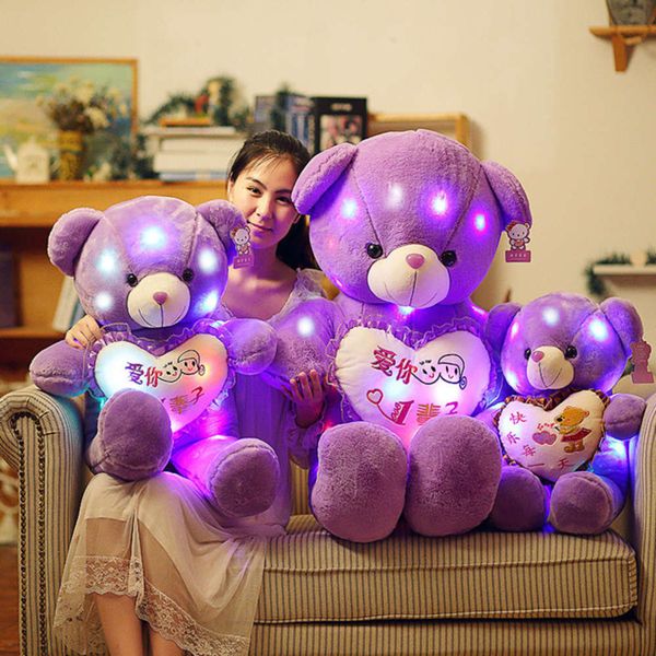 

bear gift panda creative plush lighting teddy doll net red toys ekvp