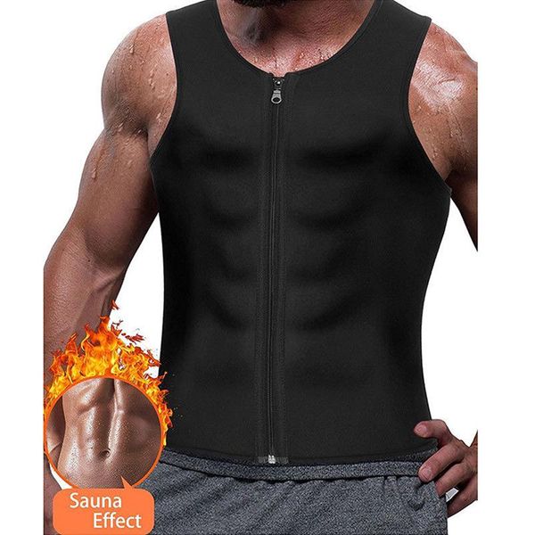 

men body shaper gym tank men bodybuilding gym neoprene sauna debardeur homme vest sauna ultra sweat shirt slimming tank, White;black