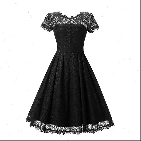 

2021 summer vintage pin up dress with sheer mesh cape party club dress vestidos black purple a line swing dresses, Black;gray