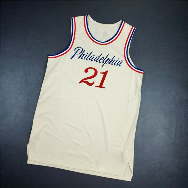 

vintage men's youth basketball jerseys joel embiid jersey 100% sewing embroidery white jersey customization size s, Black