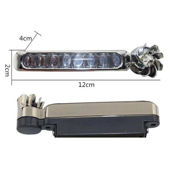 

1pcs automatic wind power 8 led car light daylight headlight lamp no need external power supply car daytime signal lamp styling