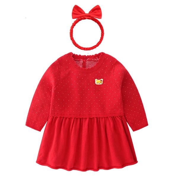 

new clothing 2020 autumn korean winter girls' wool drs with pin cotton pure color children's princs skirt, Red;yellow