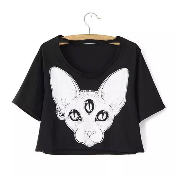 

kawaii clothing cute harajuku ropa t-shirt black cat gato camiseta punk gothic summer style tee shirt sport hooded sweatshirt hoodie