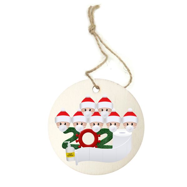 

2020 quarantine christmas ornament personalized family of 1 2 3 4 5 6 7 wood xmas tree pendant xmas decorations cca12571 500pcsktuc