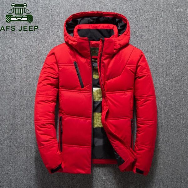 

new winter jacket men fashion casual down coat hood thick warm white duck down jacket male winter parkas outerwear1, Black