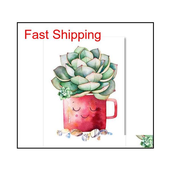 

diamond painting nordic watercolor cactus succulent plant 5d embroidery diy mosaic art full round drill home qyljqi new_dhbest