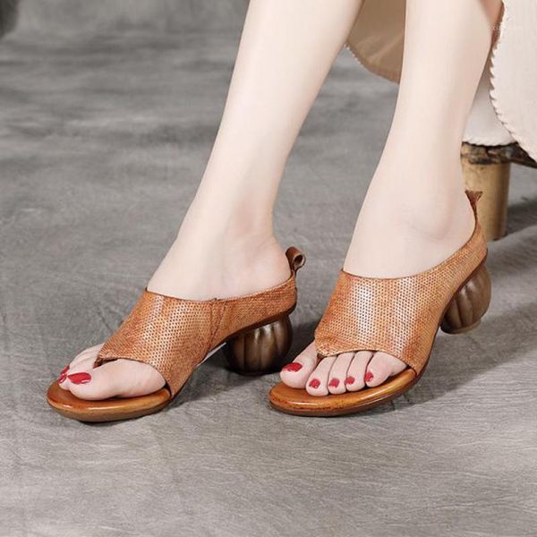 

yourseason retro women genuine leather slippers 2020 new summer sewing slides handmade concise ladies casual shoes retro1, Black