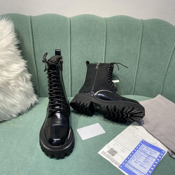

2019 woman's leather shoes lace up ribbon belt buckle ankle boots factory direct female rough heel round head autumn hy112301, Black