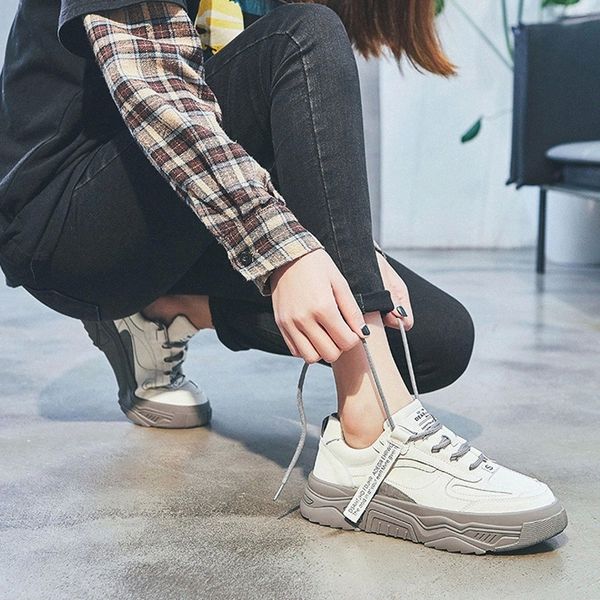 

2020 sneakers for women platform shoes fashion female white lace up shoes with high soles shoes women high chunky sneaker #oh52