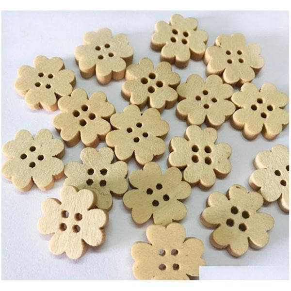 

100-pack wooden sunflower buttons cufflinks clothing button laser flower button kids clothing decoration, je qylmul bdebaby