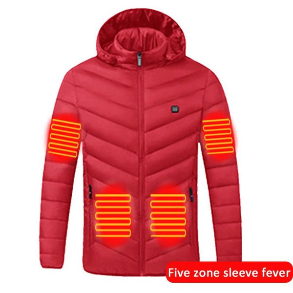 

outdoor t-shirts electric heated vest jackets usb heating hooded cotton coat camping hiking hunting thermal warmer jacket winter, Gray;blue