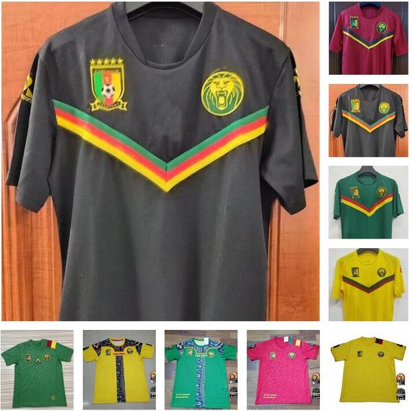 

22/23 cameroon national team cameroun soccer jersey retro mboba 2002 vest 2021 2022 home green aboubakar choupo-moting toko ekambi bassogog, Black;yellow