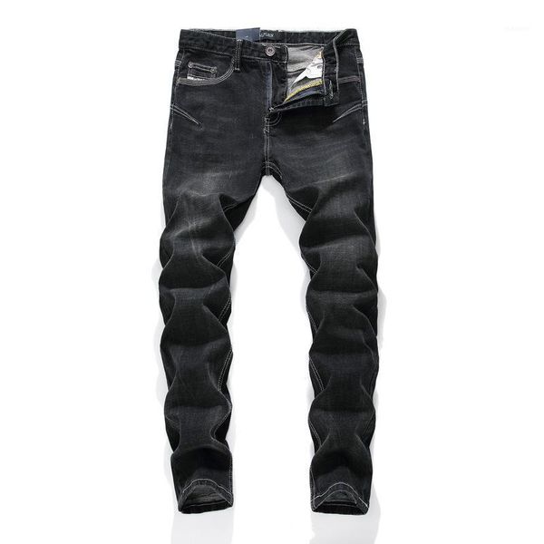 

stretch denim pants solid slim fit jeans men casual biker denim jeans male street hip hop vintage trouser skinny pant1, Blue
