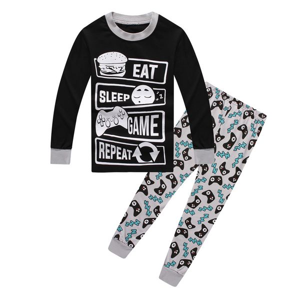 

boys eat game sleep controller long pajamas kids fortnight sleepwear pyjamas children christmas pijamas home clothing for boys c1019, Blue;red