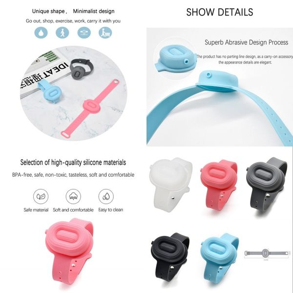 

refillable silicone sanitizer wristbands hand sanitizer bracelet dispenser wearable sanitizering dispenser with 20ml squeeze bottle 138 n2